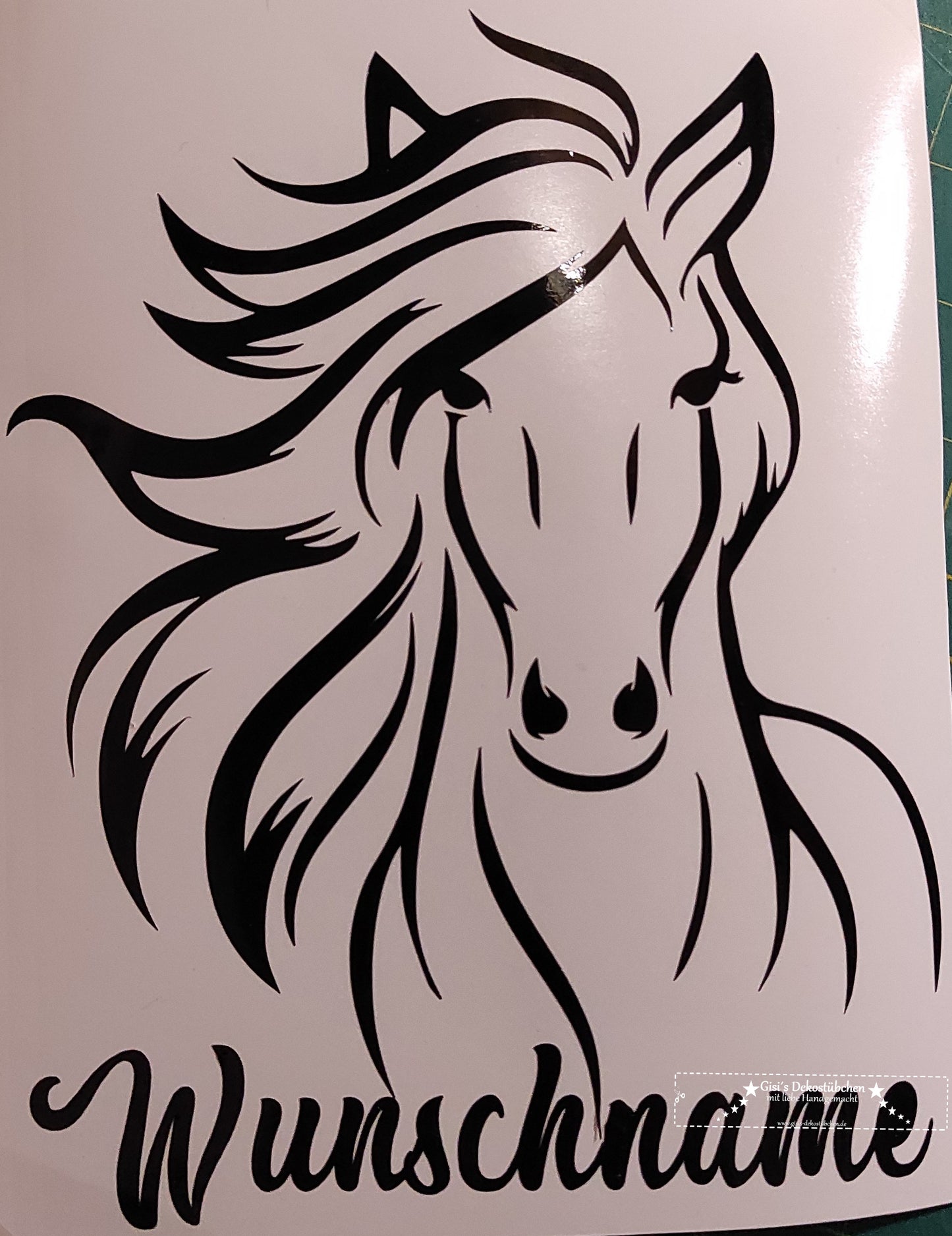 Vinyl Türschild Pferd