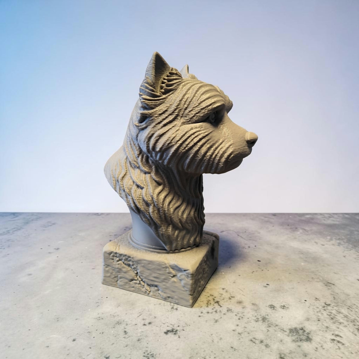 West Highland Terrier Büste – 3D-gedruckte Dekofigur in Wunschfarbe