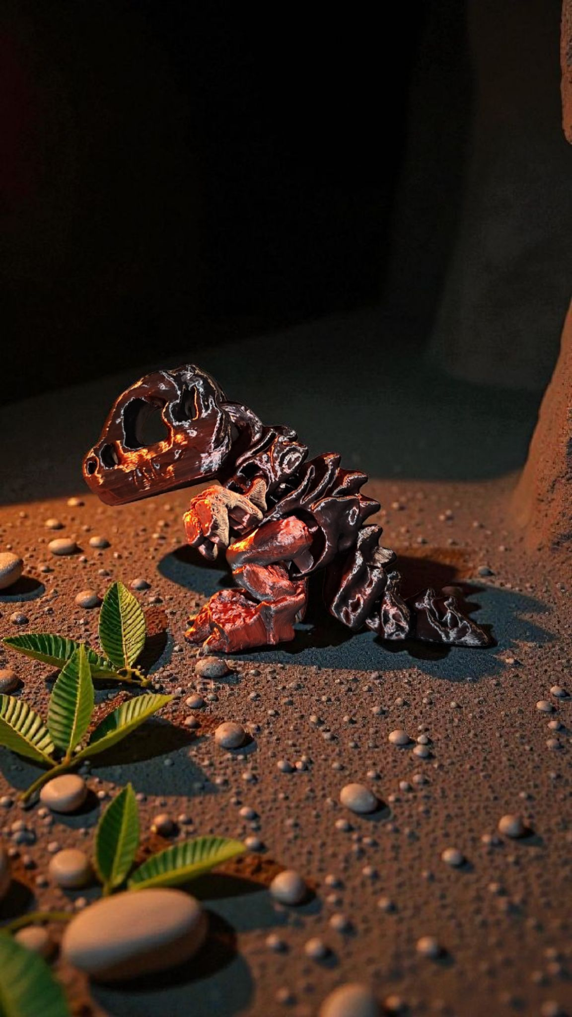 Winziges Skelett eines T-Rex Fidget Deko