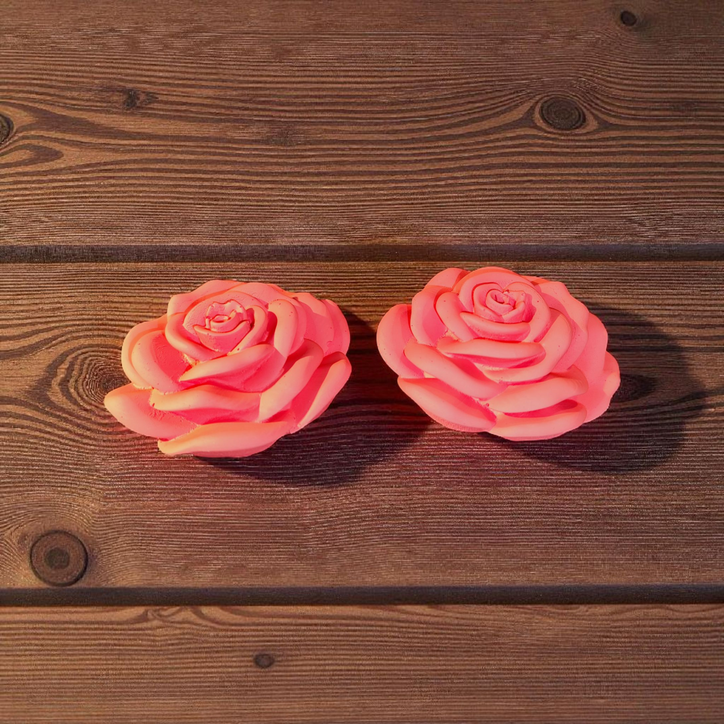 Keramik Rose in Pastellfarben – Handgefertigt – 2 Wunschfarben – Unikat – 7,7 cm