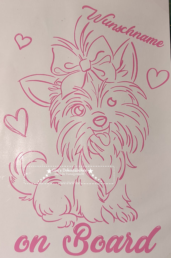 Yorkshire Terrier Aufkleber mit Namen Auto