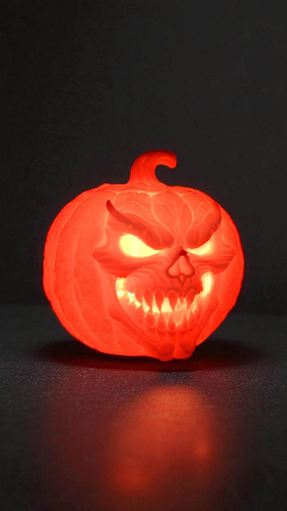3D-gedruckter gruseliger Kürbis-Teelichthalter | PLA | Ohne Teelicht | Messy Panda