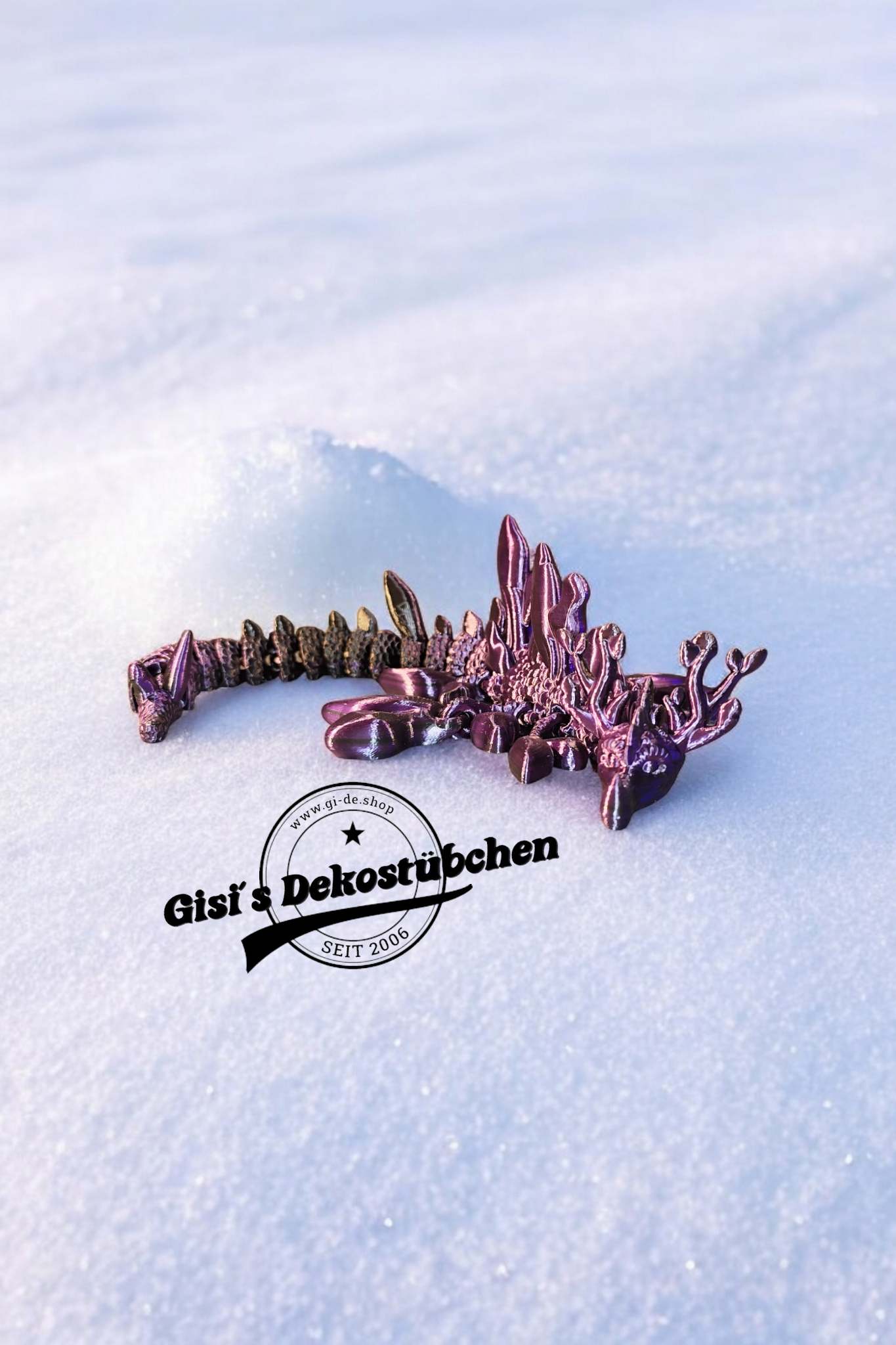 3D Blatt Drache mit Geweih