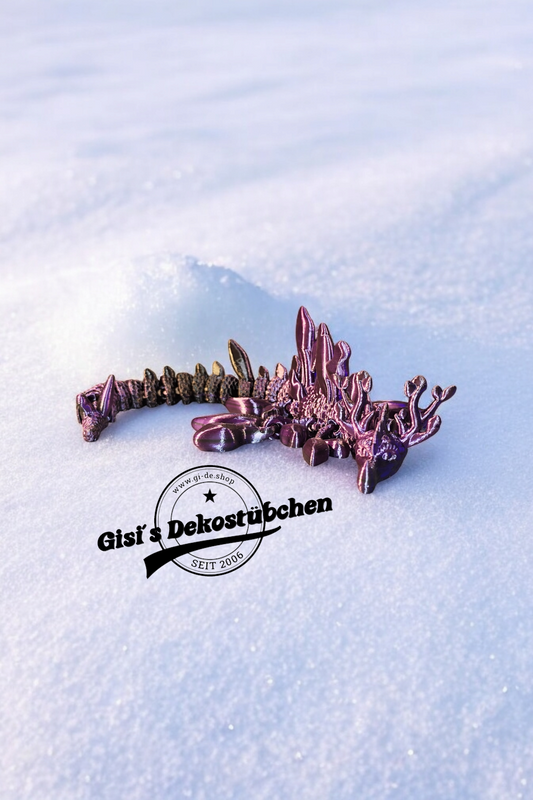 3D Blatt Drache mit Geweih