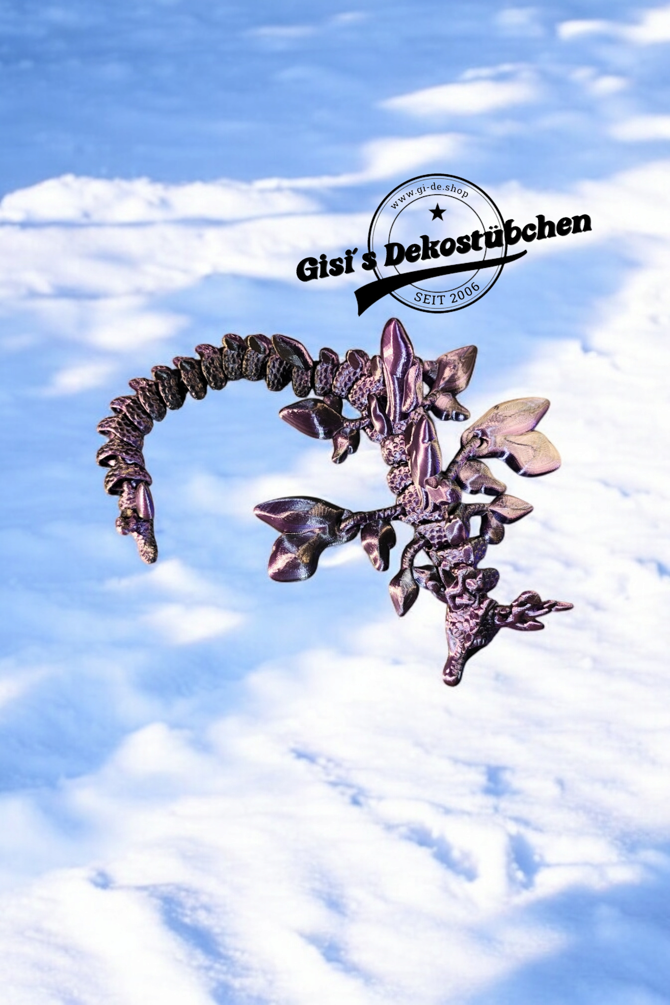 3D Blatt Drache mit Geweih