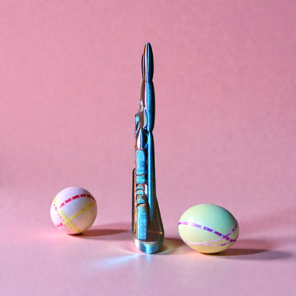 3D Druck Deko „Frohe Ostern“ mit Hase – flache Osterdekoration, freistehend, eigenes Design