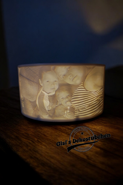 3D Druck Lithophan Gebogen LED Wunschfoto
