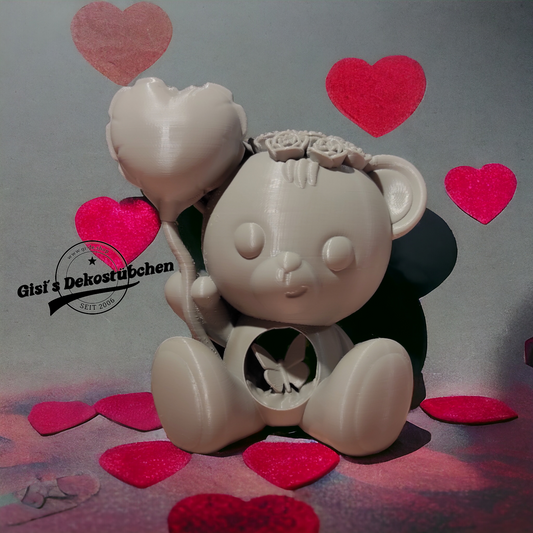 3D Gedruckt - verliebter Teddybär Statue - Design by Koza Design