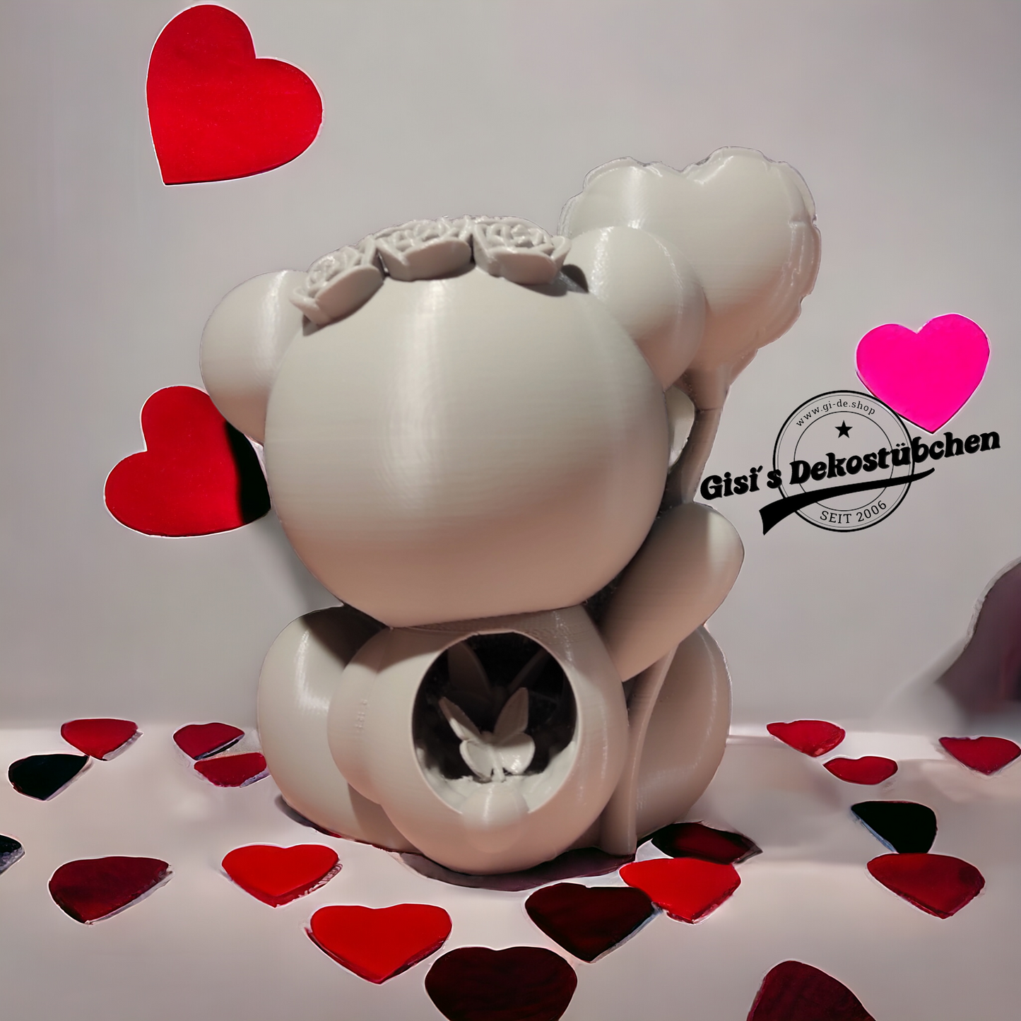 3D Gedruckt - verliebter Teddybär Statue - Design by Koza Design