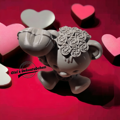 3D Gedruckt - verliebter Teddybär Statue - Design by Koza Design