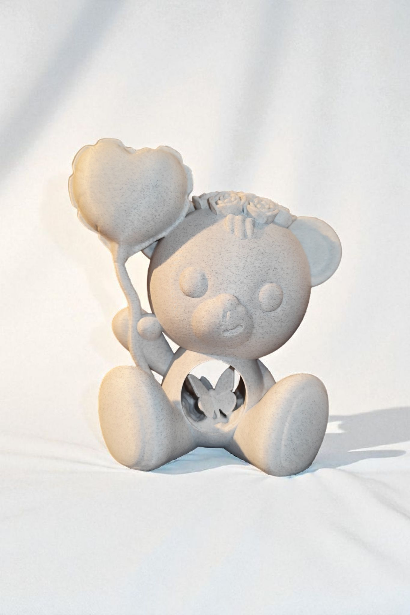 3D Gedruckt - verliebter Teddybär Statue - Design by Koza Design