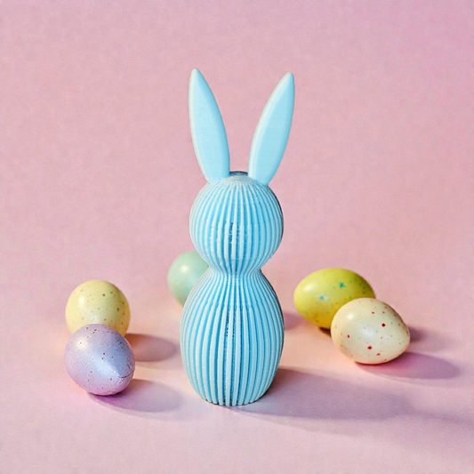 3D Gedruckter Rillen Hase aus PLA – Moderne Osterdeko | 11 cm | Sabre Design