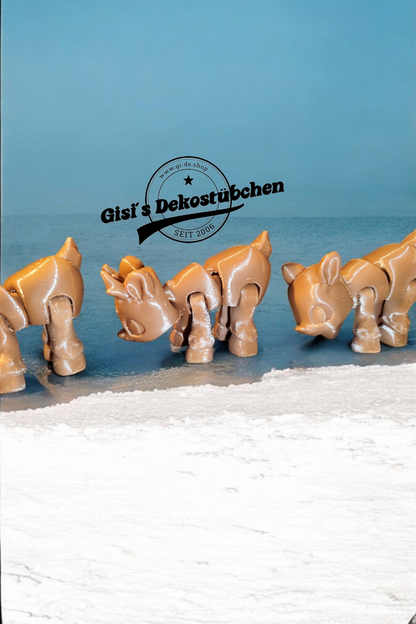3D Rentierschlitten Tier Weihnachtsfigur