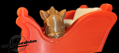 3D Rentierschlitten Tier Weihnachtsfigur