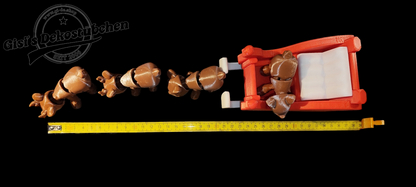 3D Rentierschlitten Tier Weihnachtsfigur