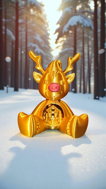 3D Rudolf mit der roten Nase – Handgefertigte Weihnachtsdeko