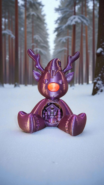 3D Rudolf mit der roten Nase – Handgefertigte Weihnachtsdeko