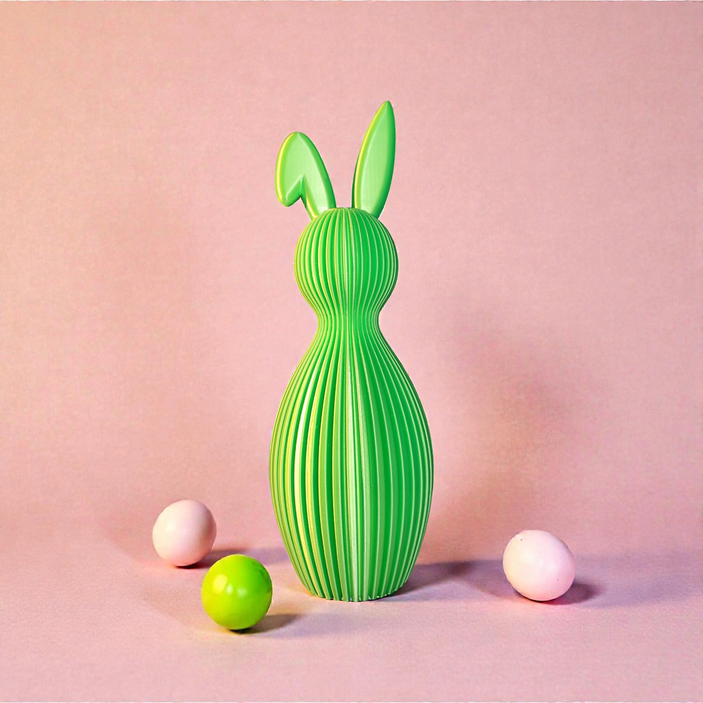 Rillen Hase 3D Druck Knickohr - Elegante Deko Wunschfarbe Ostern PLA 21cm