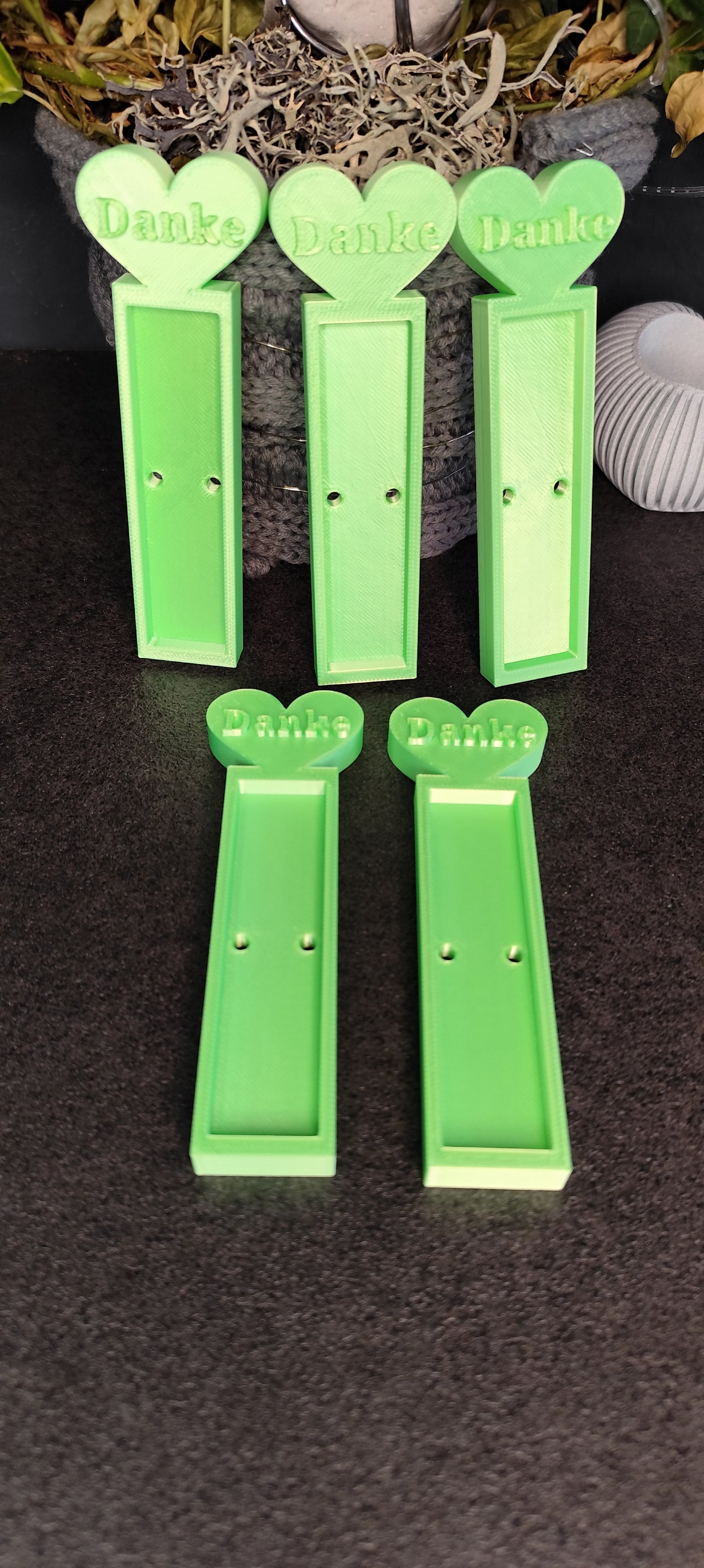 3D gedruckter Schokoriegelhalter „Danke“ mit Herz – Geschenkidee