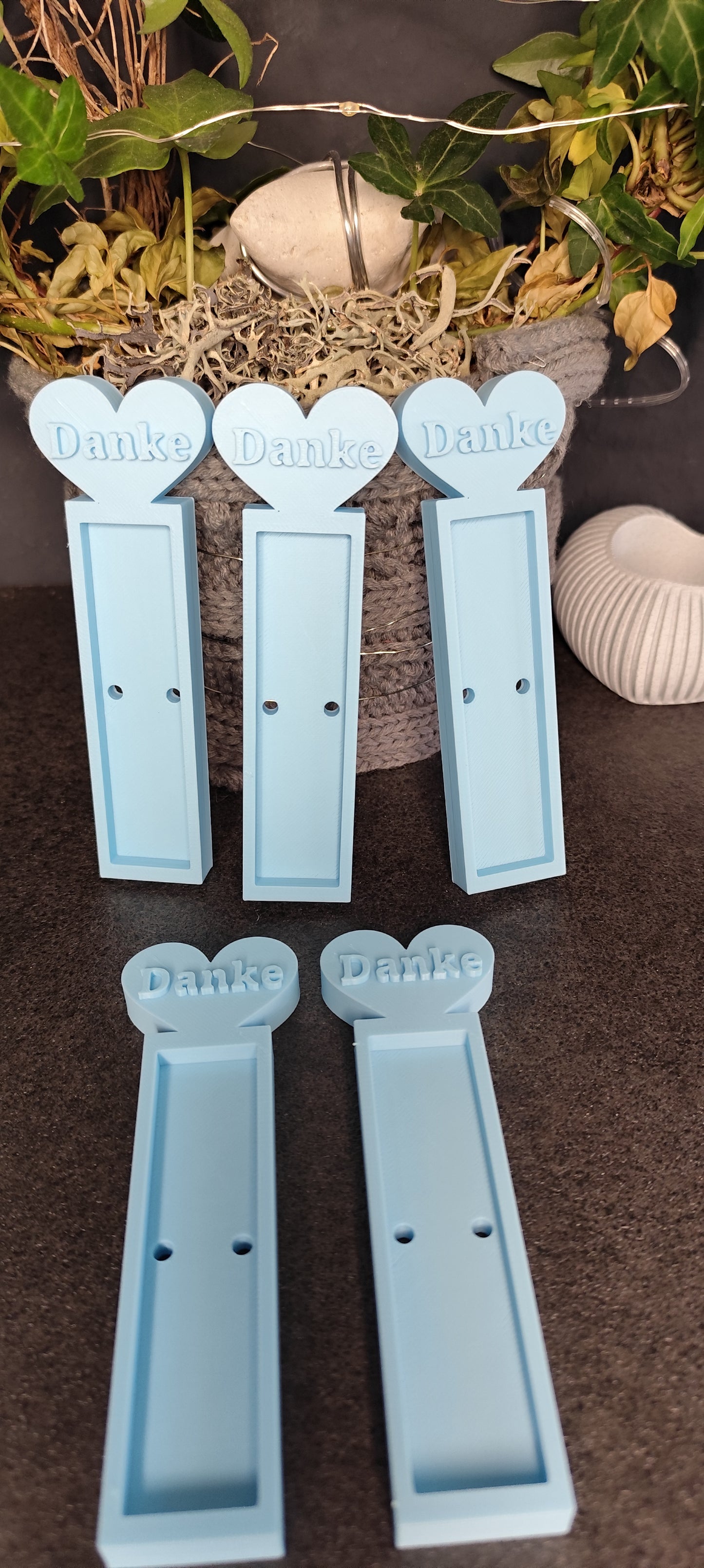 3D gedruckter Schokoriegelhalter „Danke“ mit Herz – Geschenkidee