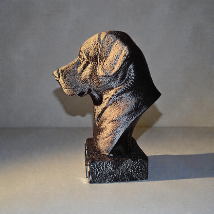 3D gedruckte Labrador Büste personalisiert – Labrador Statue mit Wunschnamen & Wunschfarbe