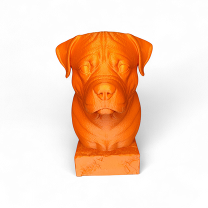 3D gedruckte Rottweiler Büste personalisiert – Dekofigur mit Wunschname