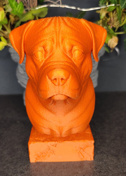 3D gedruckte Rottweiler Büste personalisiert – Dekofigur mit Wunschname