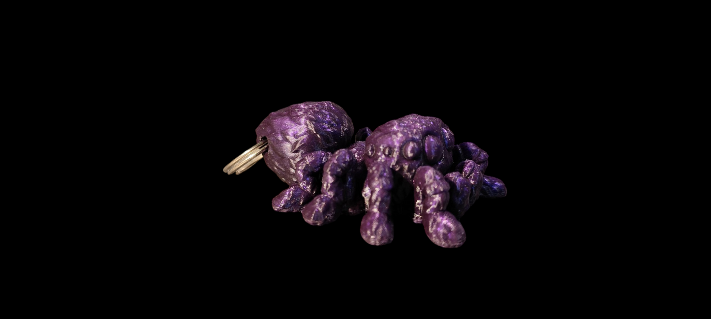 3D gedruckte Spinne Schlüsselanhänger – niedliches Design – PLA – beweglicher Popo – Wunschfarbe