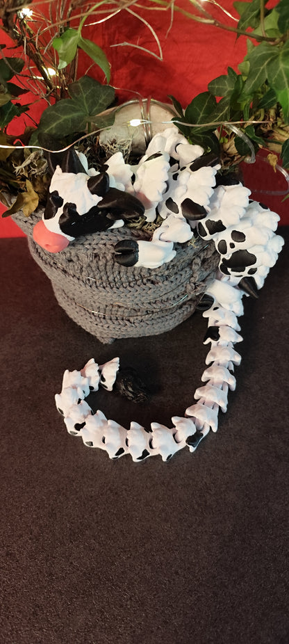 3D gedruckte flexible Kuh Mama XXL – 52 cm – bewegliche Dekofigur mit schwarzen Flecken – autorisierter Verkäufer von Cinderwings3D