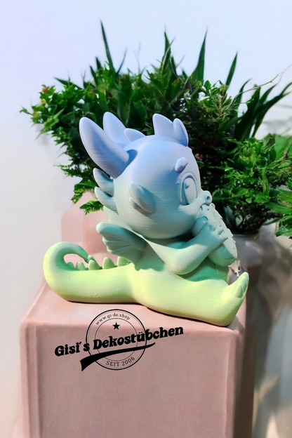 3D gedruckte niedlicher Drache mit Dounat