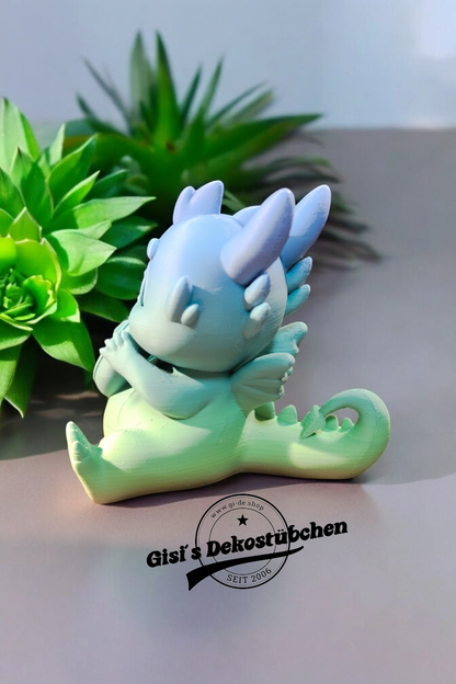 3D gedruckte niedlicher Drache mit Dounat