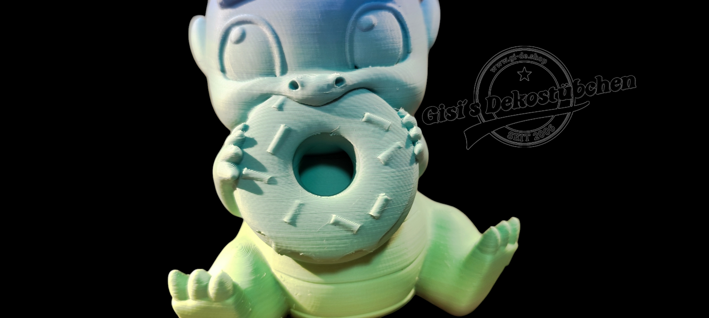 3D gedruckte niedlicher Drache mit Dounat