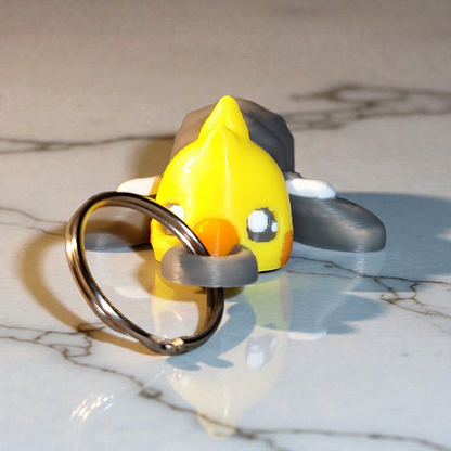 3D gedruckter Papagei Schlüsselanhänger – süßer Mini Flexi Vogel aus PLA