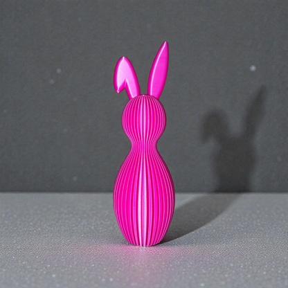 Rillen Hase 3D Druck Knickohr - Elegante Deko Wunschfarbe Ostern PLA 21cm