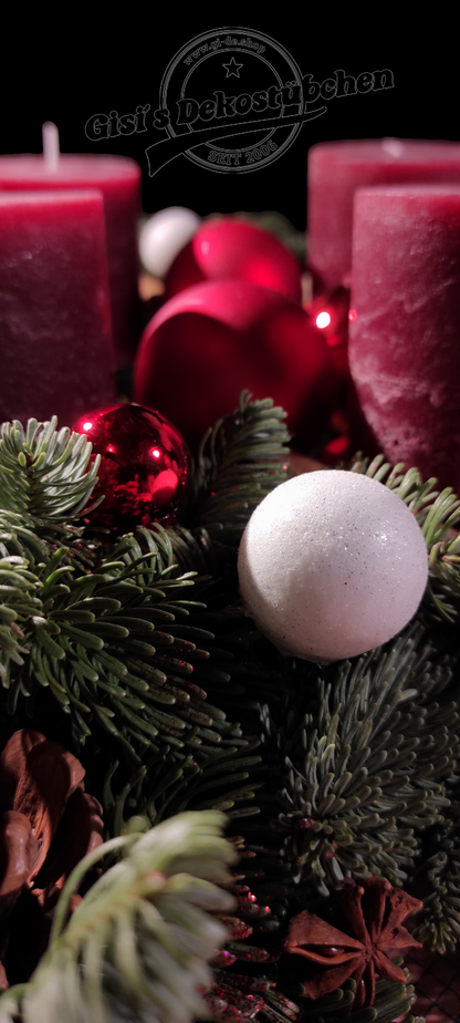 Adventskranz Rosenrot