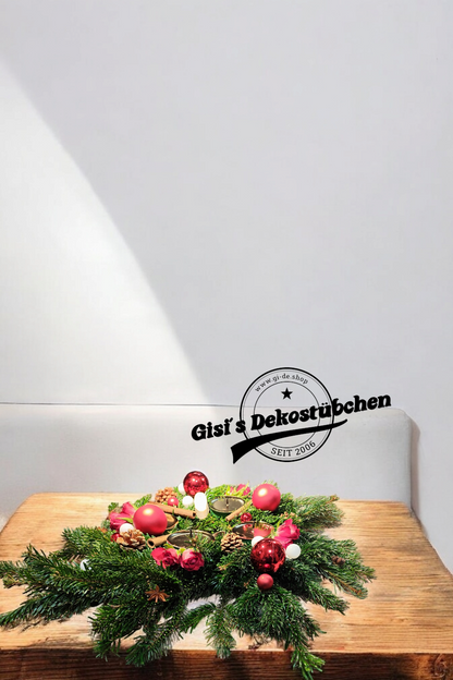 Adventskranz Rosenrot