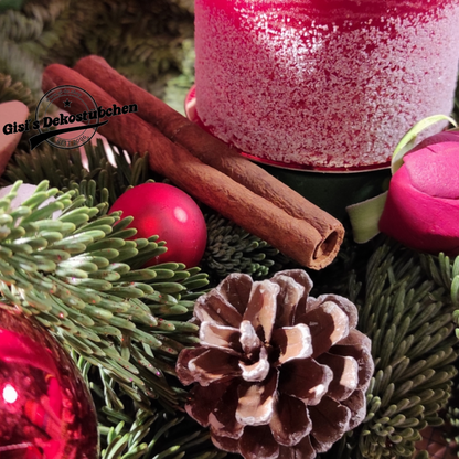 Adventskranz Rosenrot