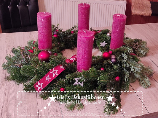 Adventskranz rot Tanne frisch