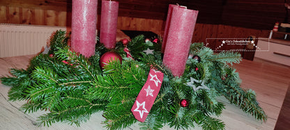 Adventskranz rot Tanne frisch