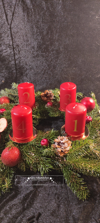 Adventskranz frisch gebunden Rot, Natur