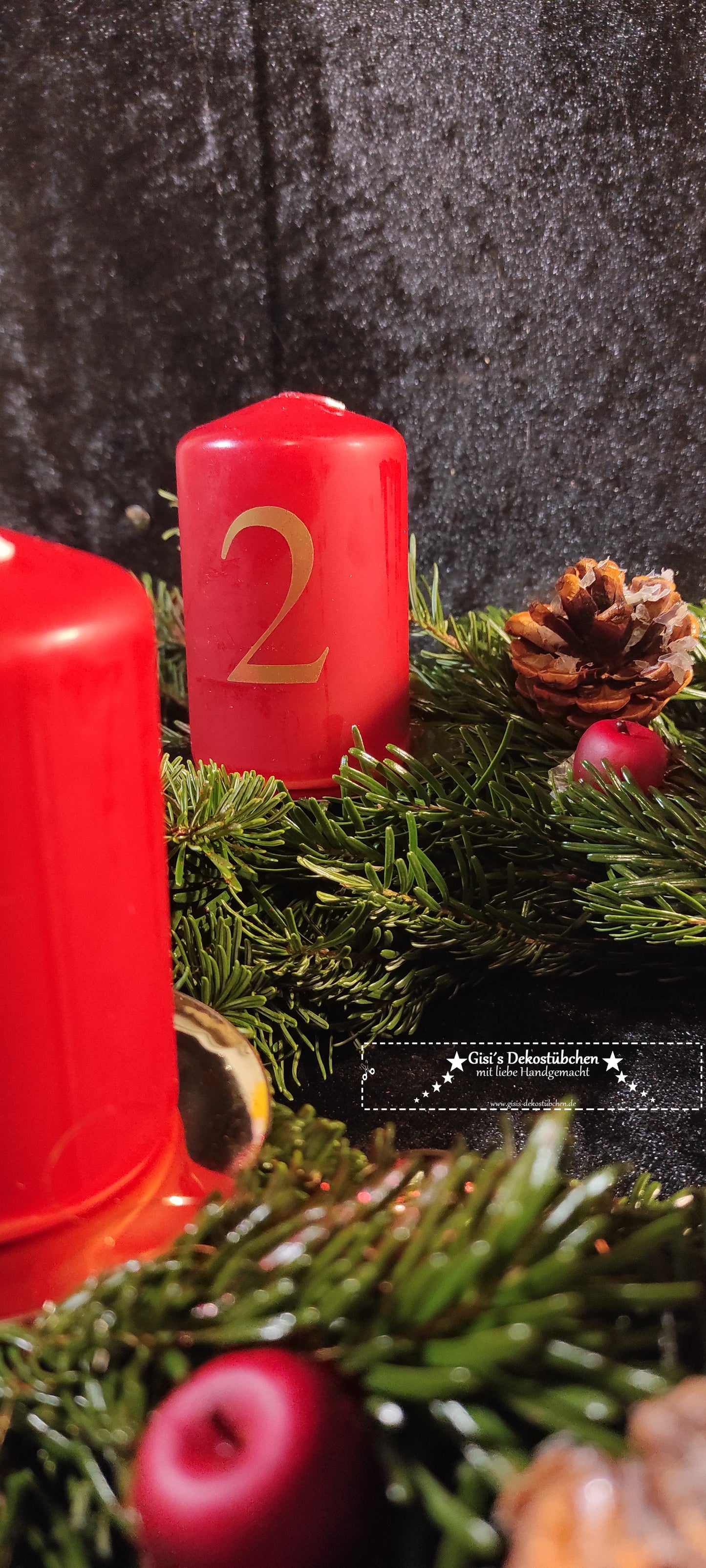 Adventskranz frisch gebunden Rot, Natur