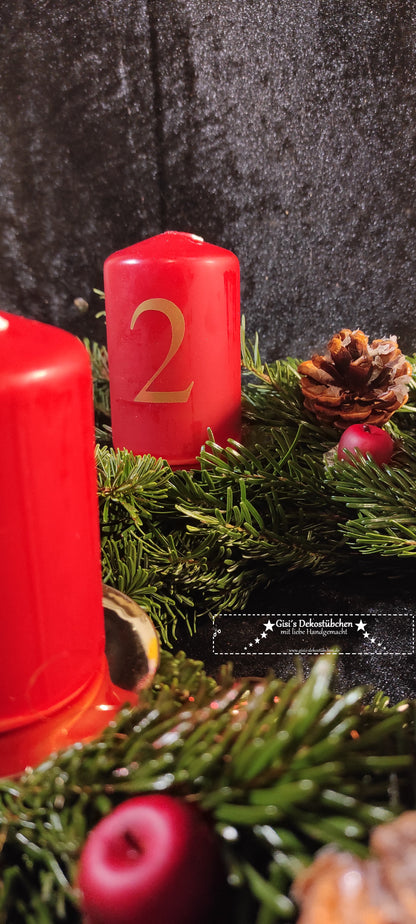 Adventskranz frisch gebunden Rot, Natur