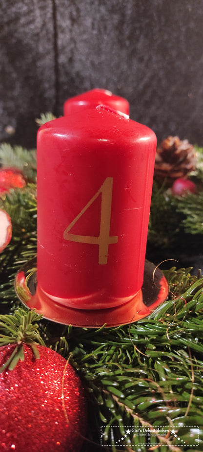 Adventskranz frisch gebunden Rot, Natur