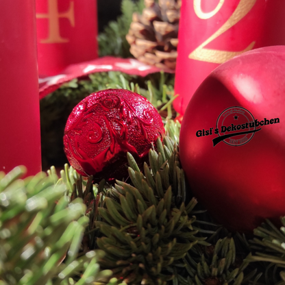 Adventskranz frisch gebunden Rot, Natur