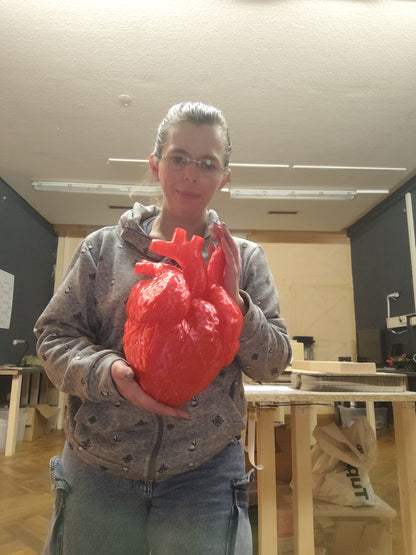Anatomisches Herz 3D Druck - Vergrößertes Anatomie Modell Medizin Deko 19cm