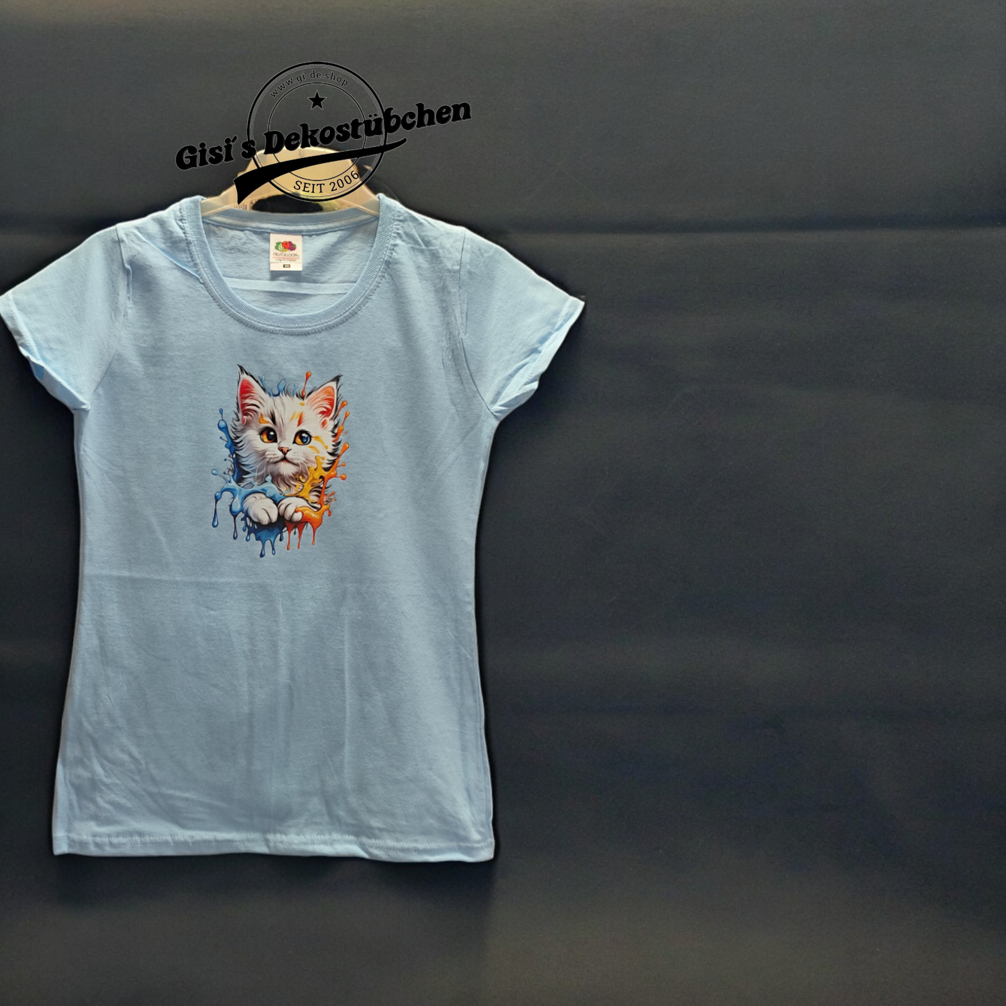 Aquarell cooles Katzen-Shirt, Geschenk