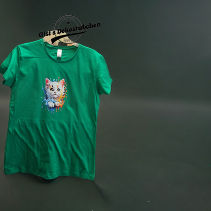 Aquarell cooles Katzen-Shirt, Geschenk