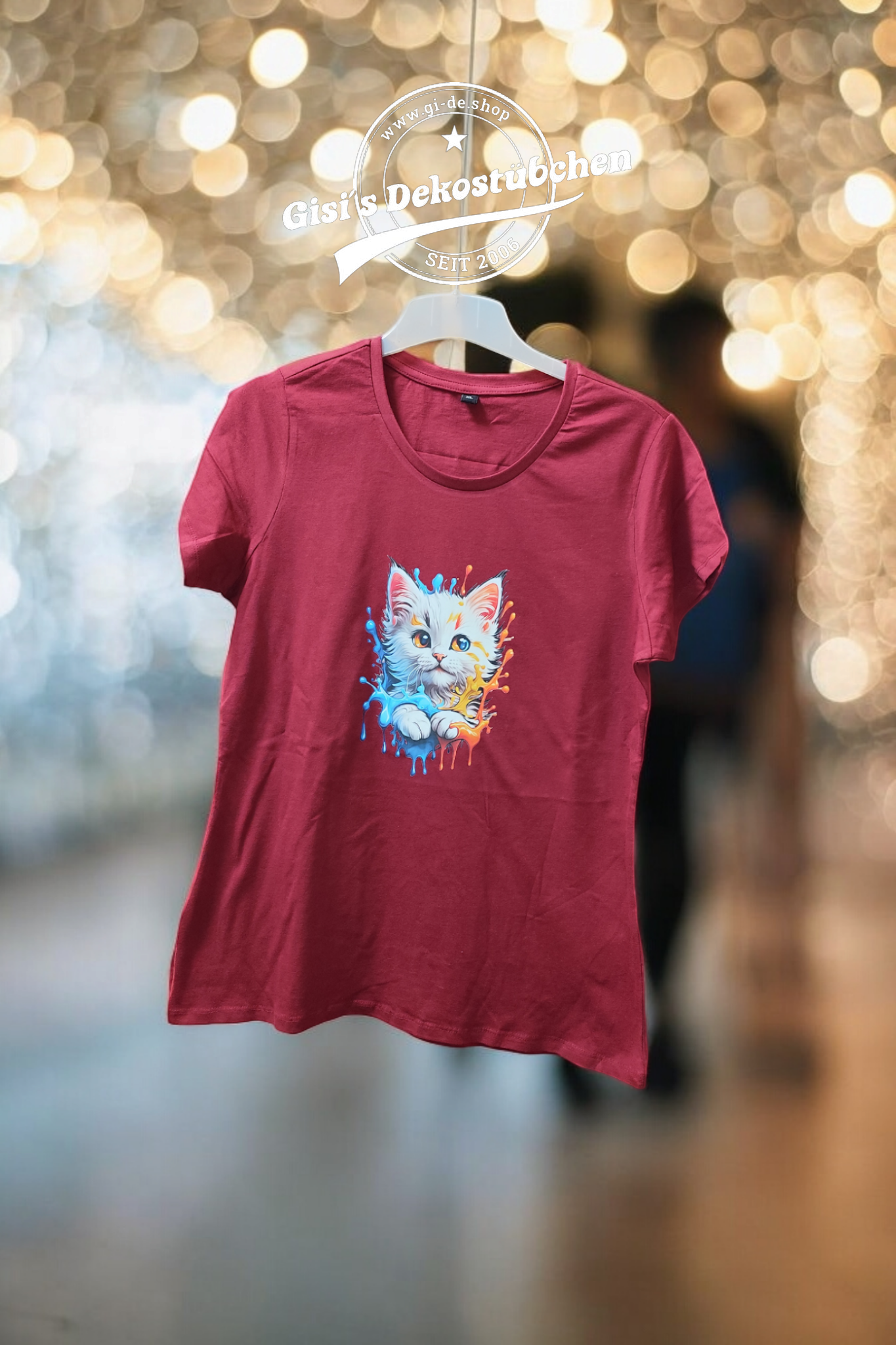 Aquarell cooles Katzen-Shirt, Geschenk