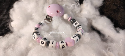 Baby Schnullerkette "Herz" Doppelname möglich