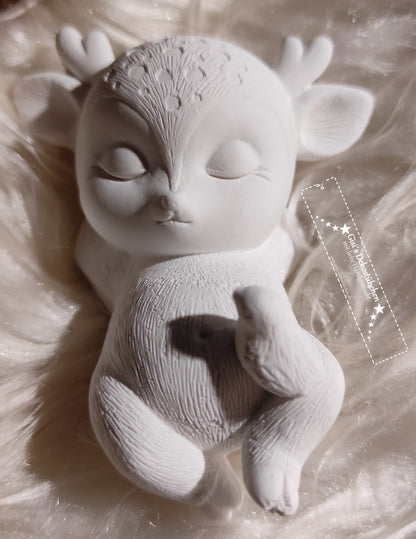 Bambi Reh Hirsch Artestone Deko weiß Mini